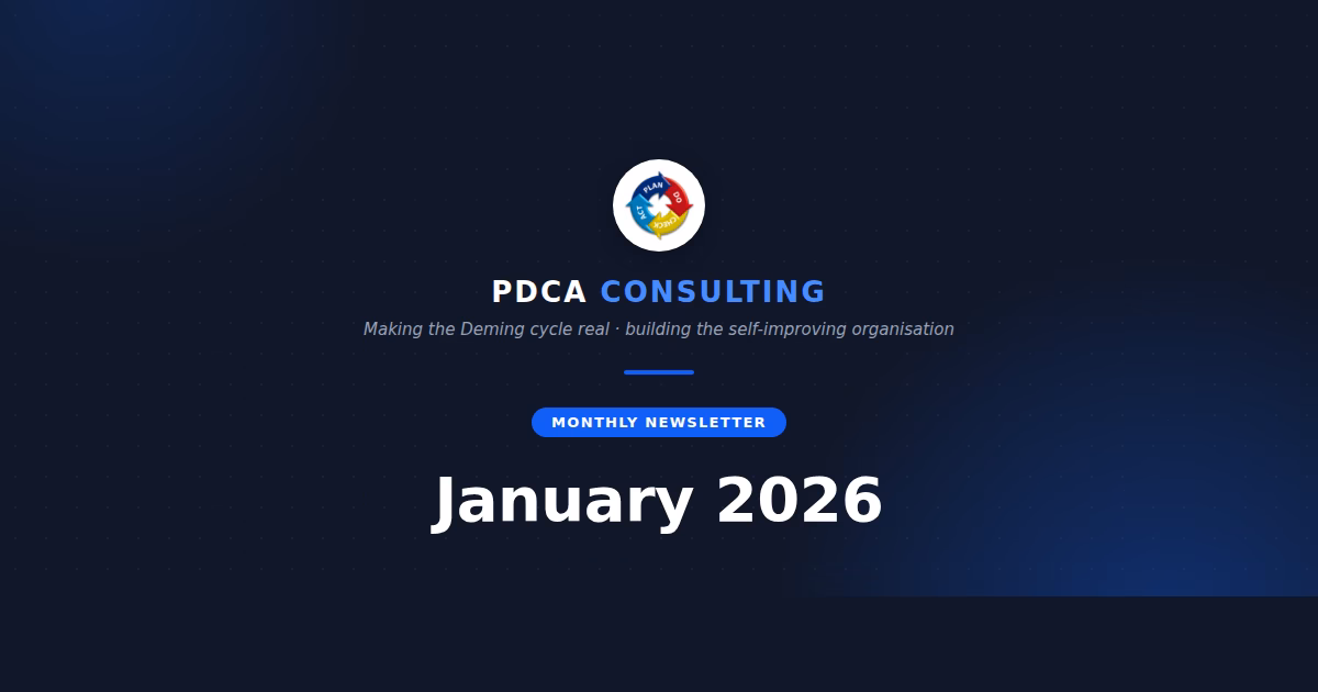 PDCA Consulting monthly newsletter header - January 2026