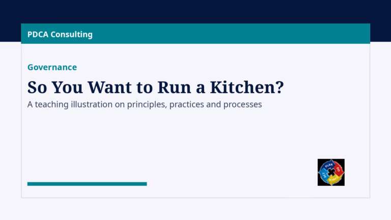 So You Want to Run a Kitchen? PDCA Governance article