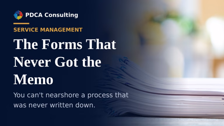 Illustration for PDCA Consulting blog post on nearshoring and process documentation