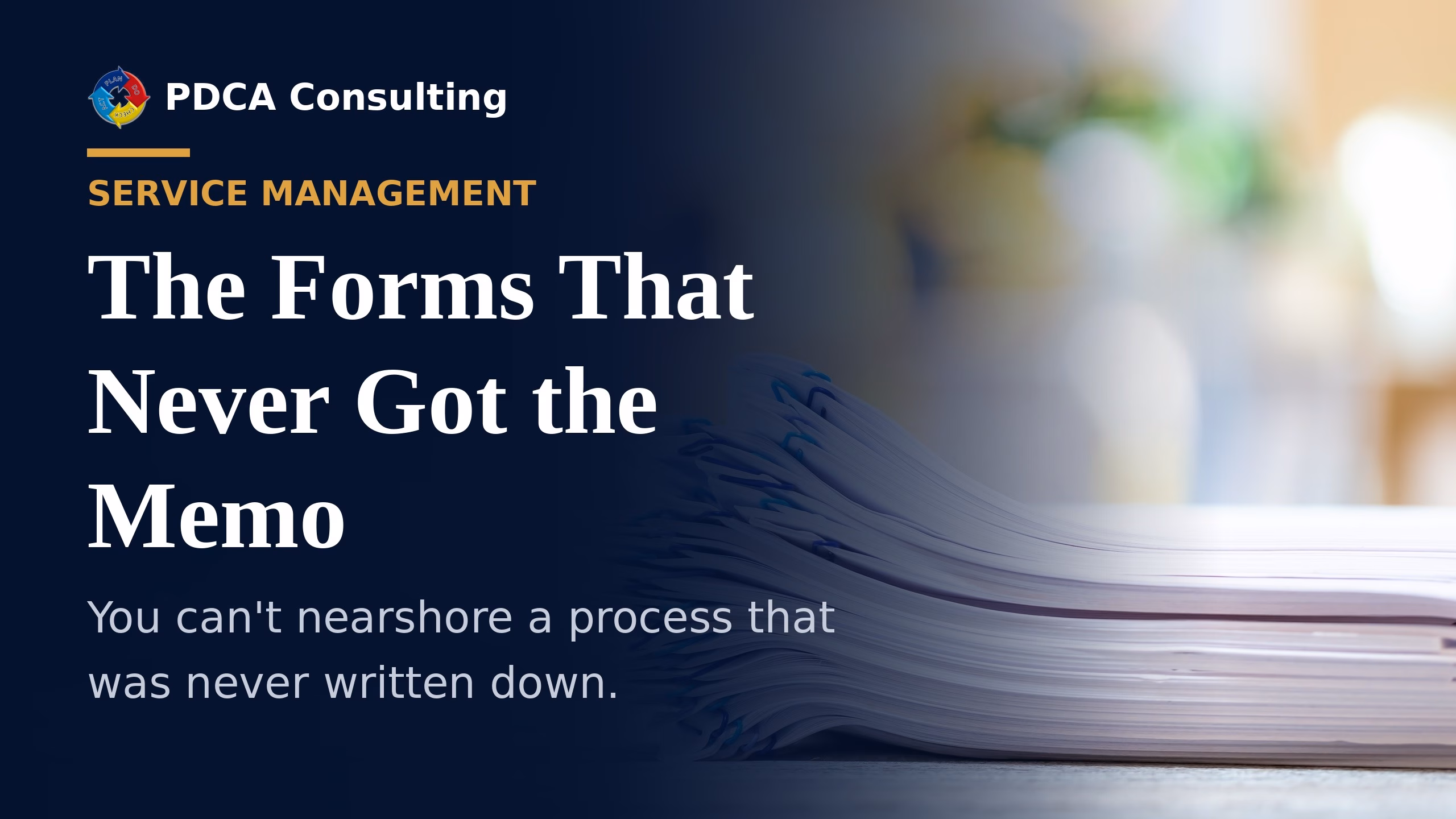 Illustration for PDCA Consulting blog post on nearshoring and process documentation